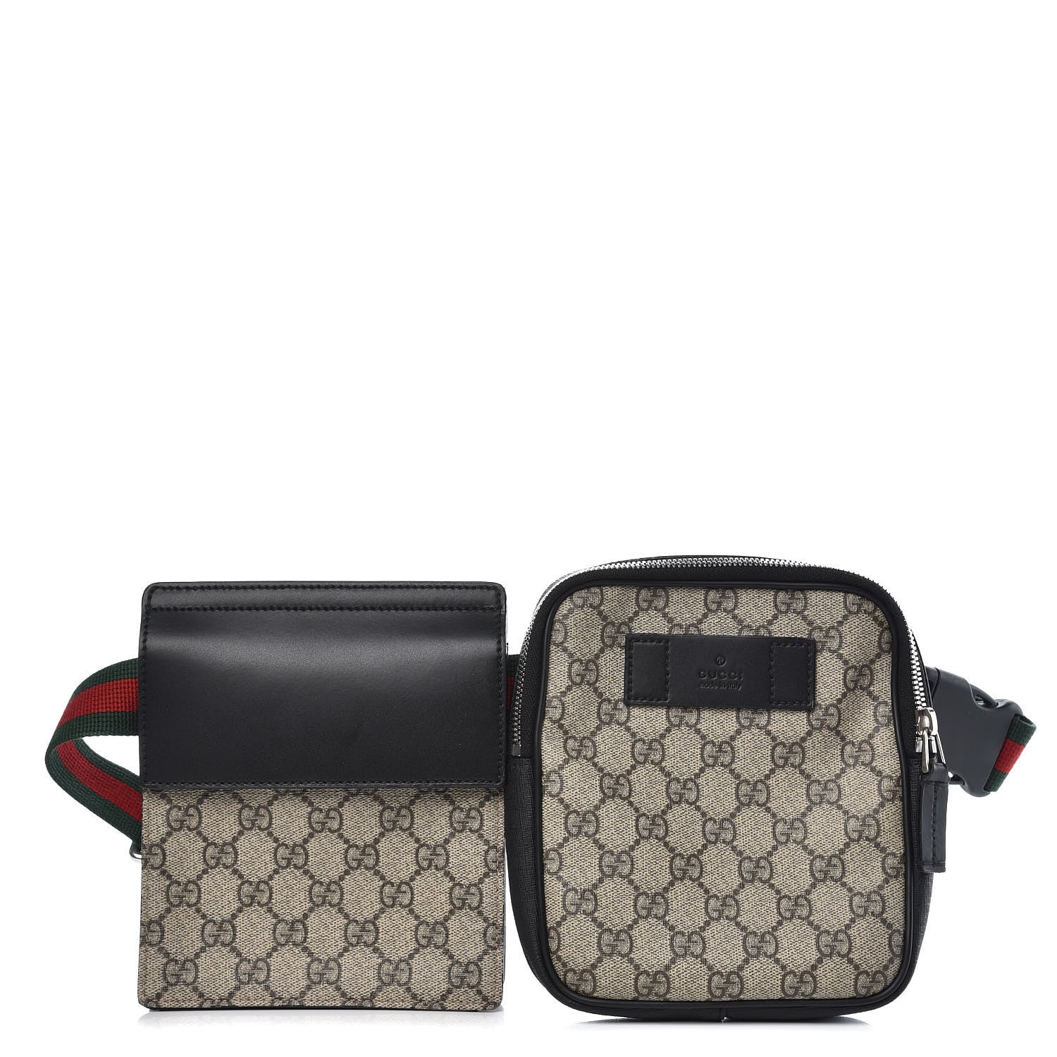 Gucci GG Supreme Monogram Web Belt Bag Black 1 of 9