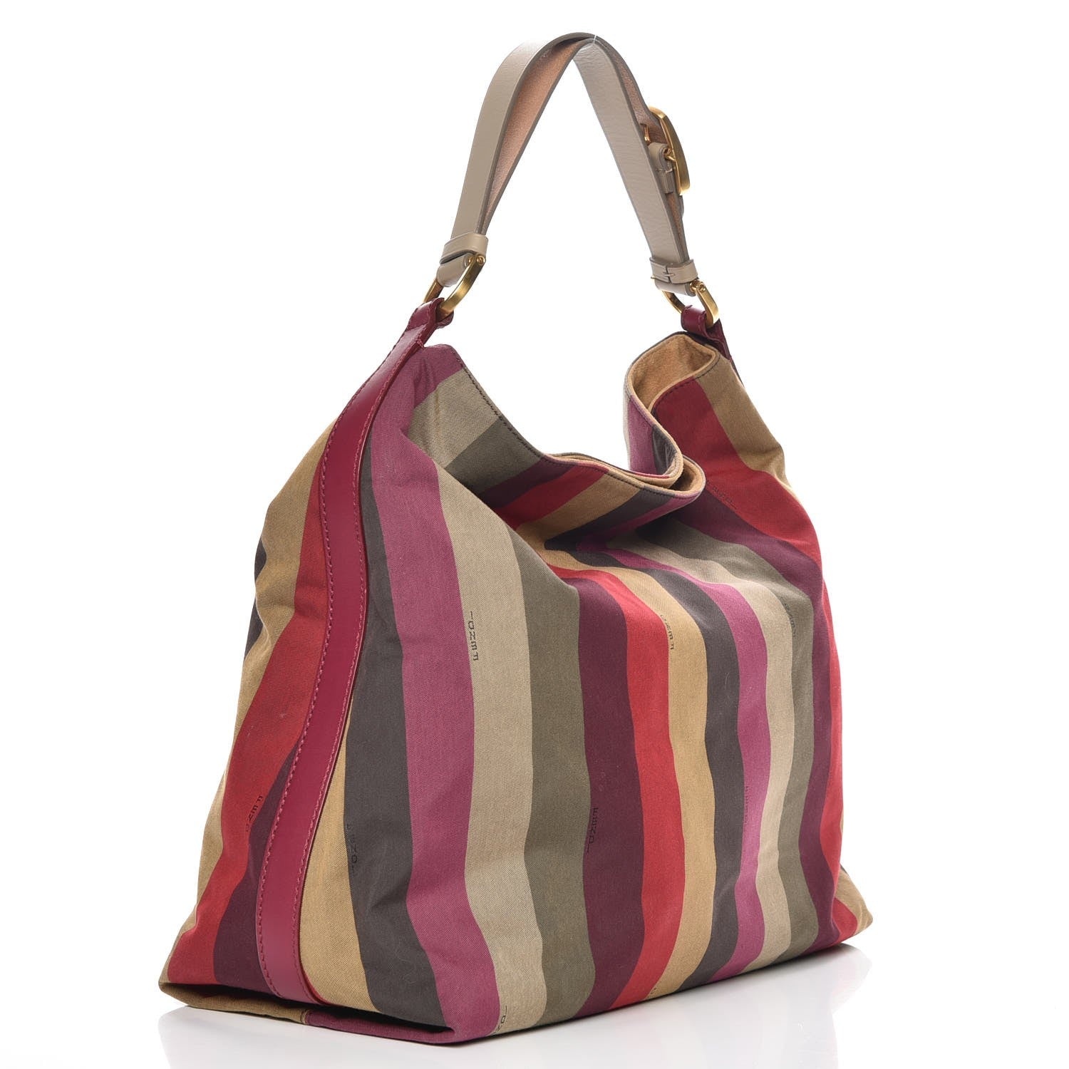 Fendi Canvas Striped Pequin Hobo Multicolor 2 of 16