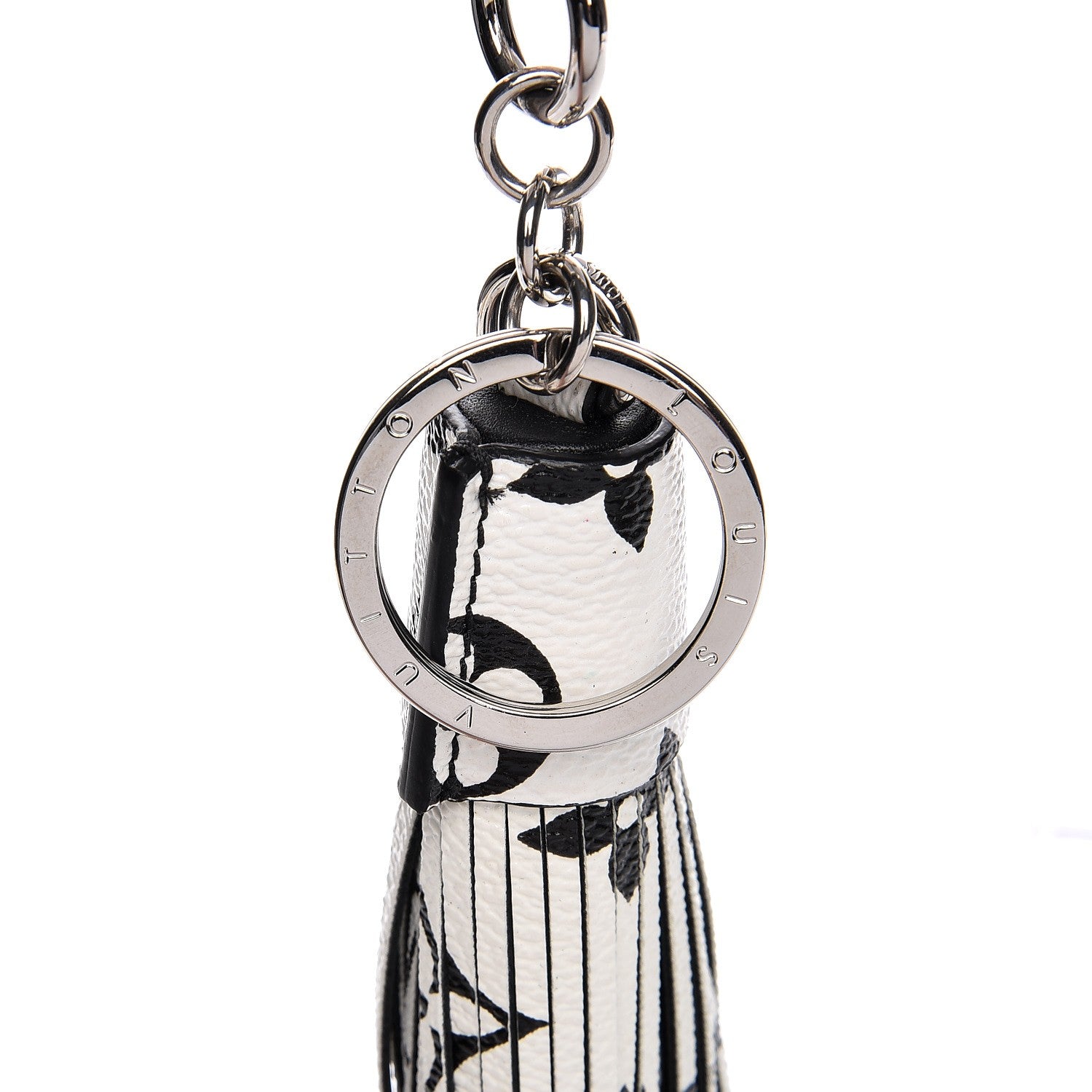 Louis Vuitton Monogram Tassel Bag Charm White 4 of 5