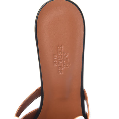 Hermes Goatskin Candy Sandals 37.5 White 7 of 8