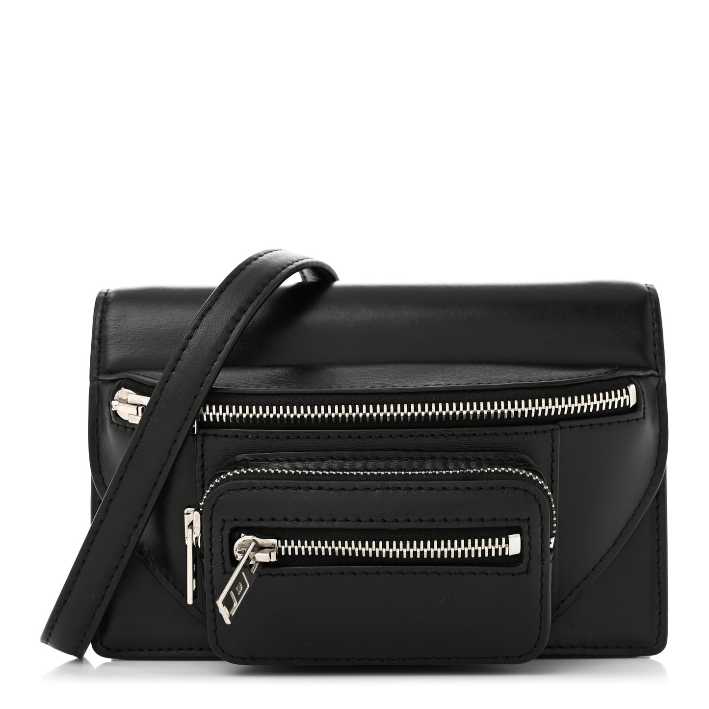Textured Calfskin Attica Crossbody Black