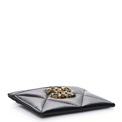 Chanel Lambskin Quilted Chanel 19 Card Holder Black 4 of 12