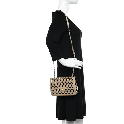 Chanel Metallic Lambskin Small Sea Through Flap Gold Black 2 of 14