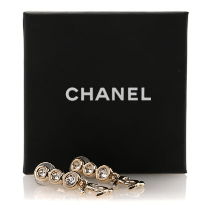 Chanel Crystal CC Drop Clip On Earrings Gold 5 of 5