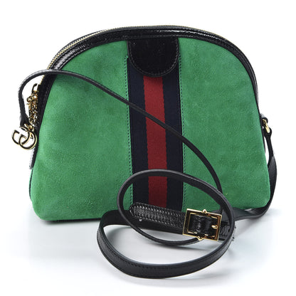 Gucci Suede Patent GG Web Small Ophidia Dome Shoulder Bag New Shamarock Black 2 of 9