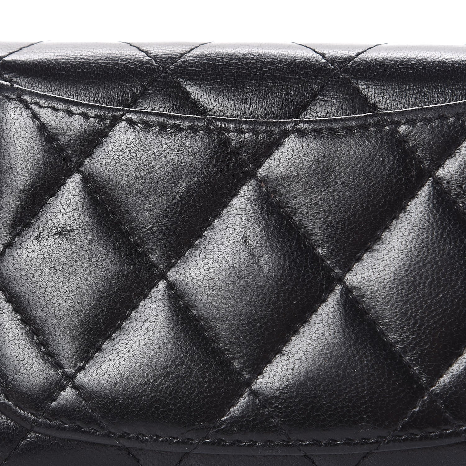 Chanel Lambskin Quilted Flap Card Holder Wallet Black 10 of 10