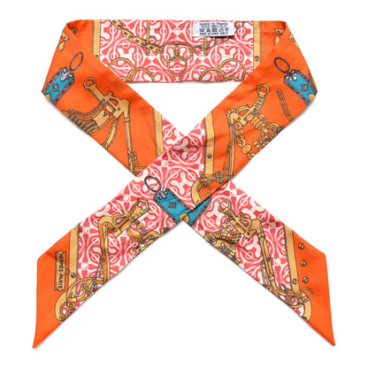 Hermes Silk Mors Et Gourmettes Remix Twilly 1 of 7