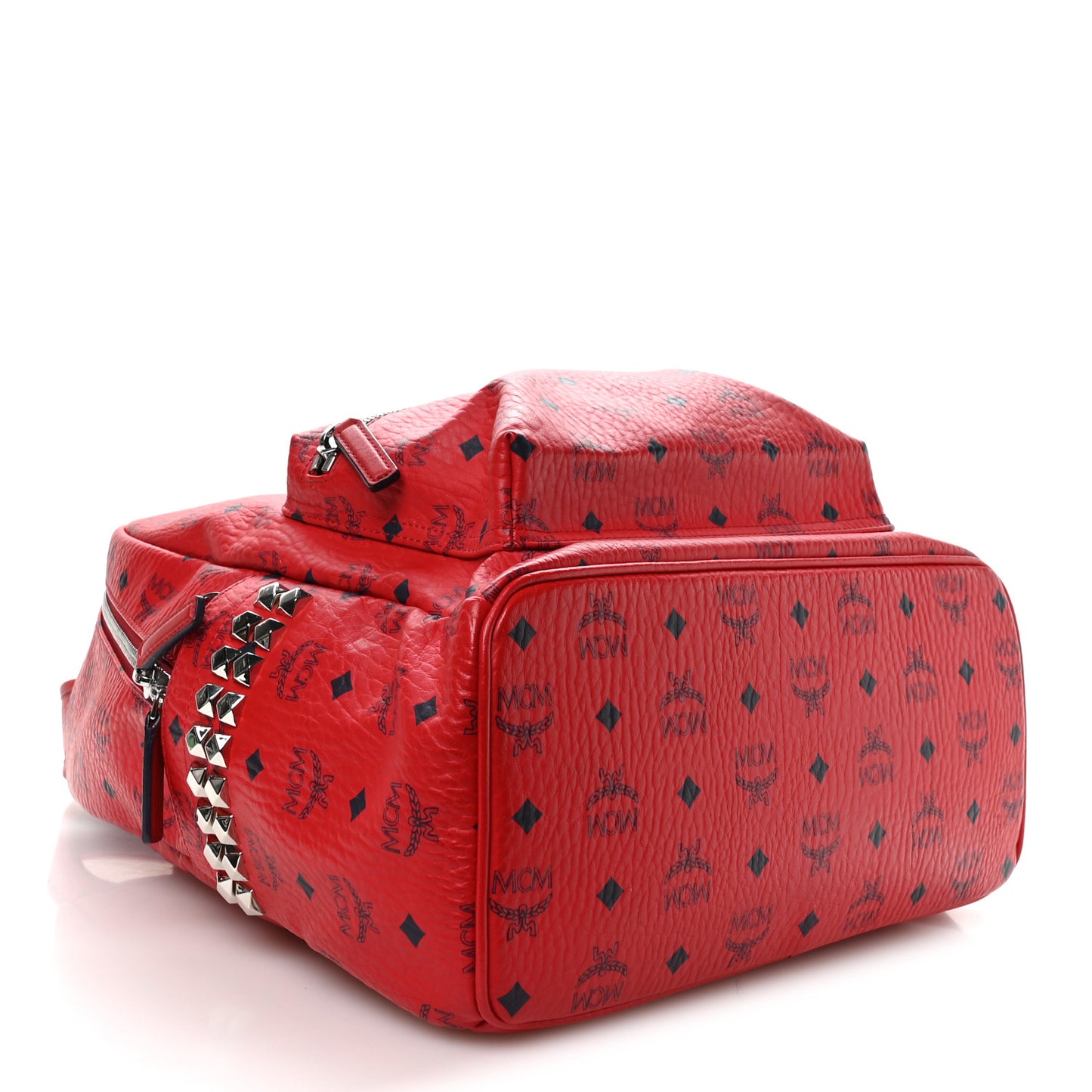 Visetos Medium Side Studs Stark Backpack Ruby Red