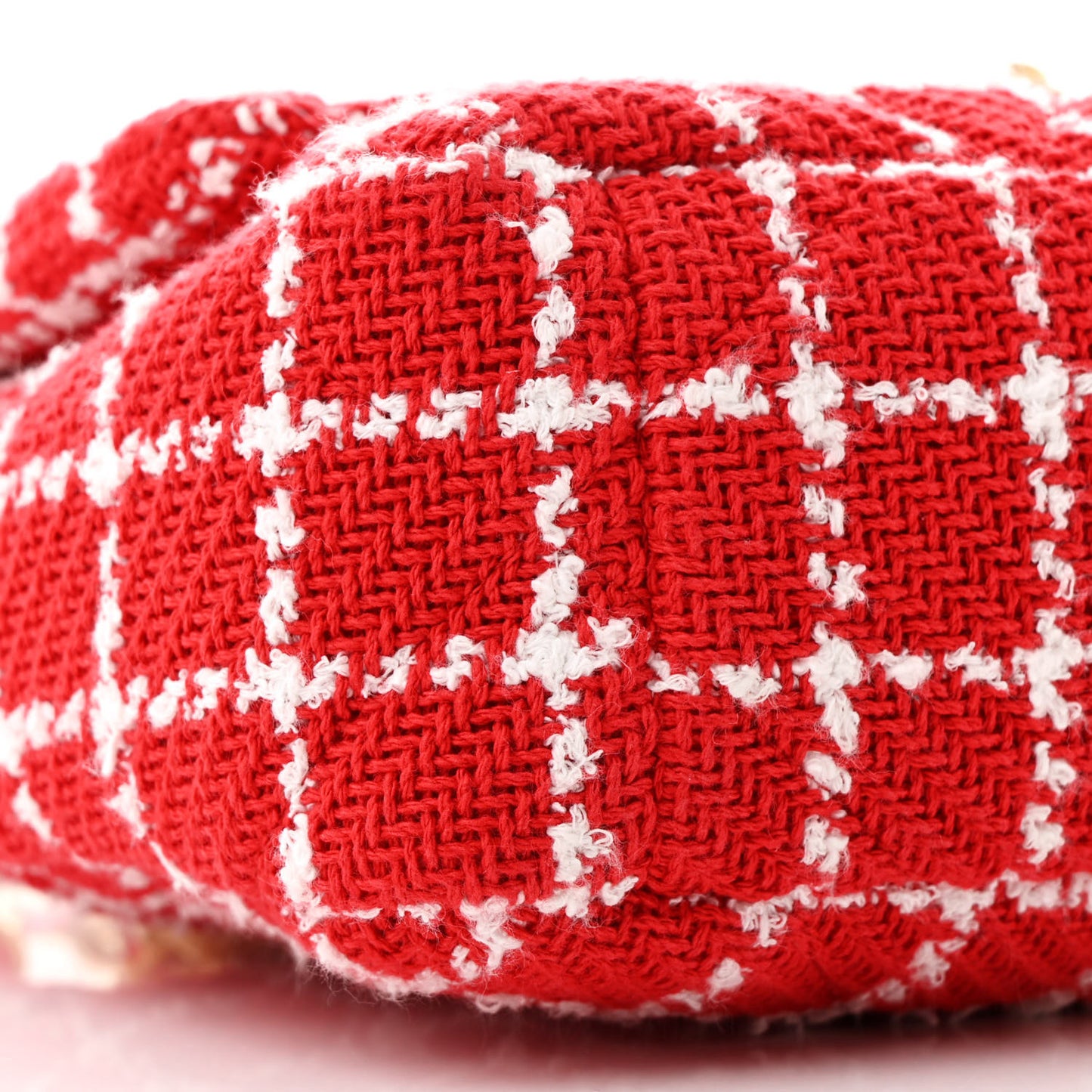 Tweed Quilted Medium Chanel 19 Flap Red White