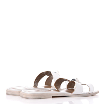Hermes Box Calfskin Clous Pyramide Oran Sandals 39.5 White 4 of 9