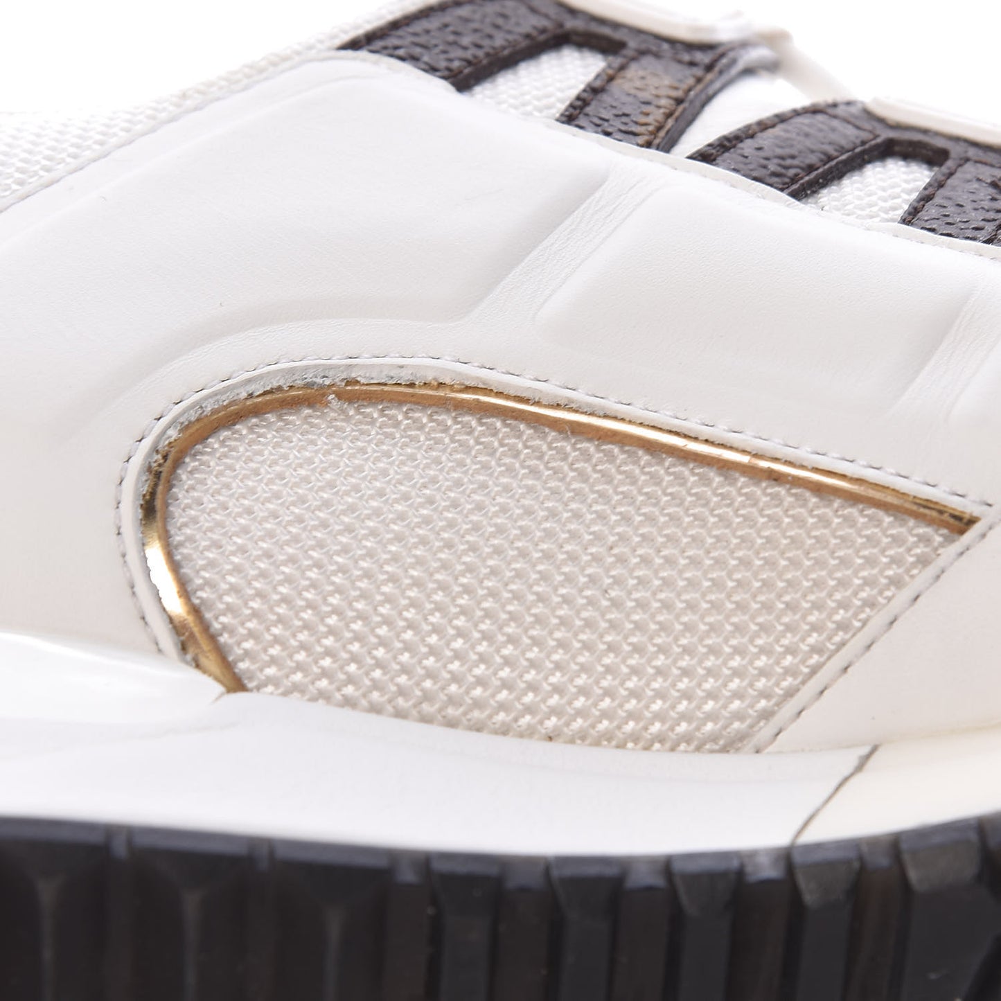 Calfskin Monogram Run Away Sneakers 38 White
