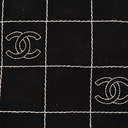 Chanel Canvas Square Stitched CC Tote Black 7 of 18