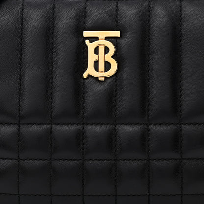 Burberry Lambskin Quilted Lola Double Pouch Crossbody Black 9 of 11