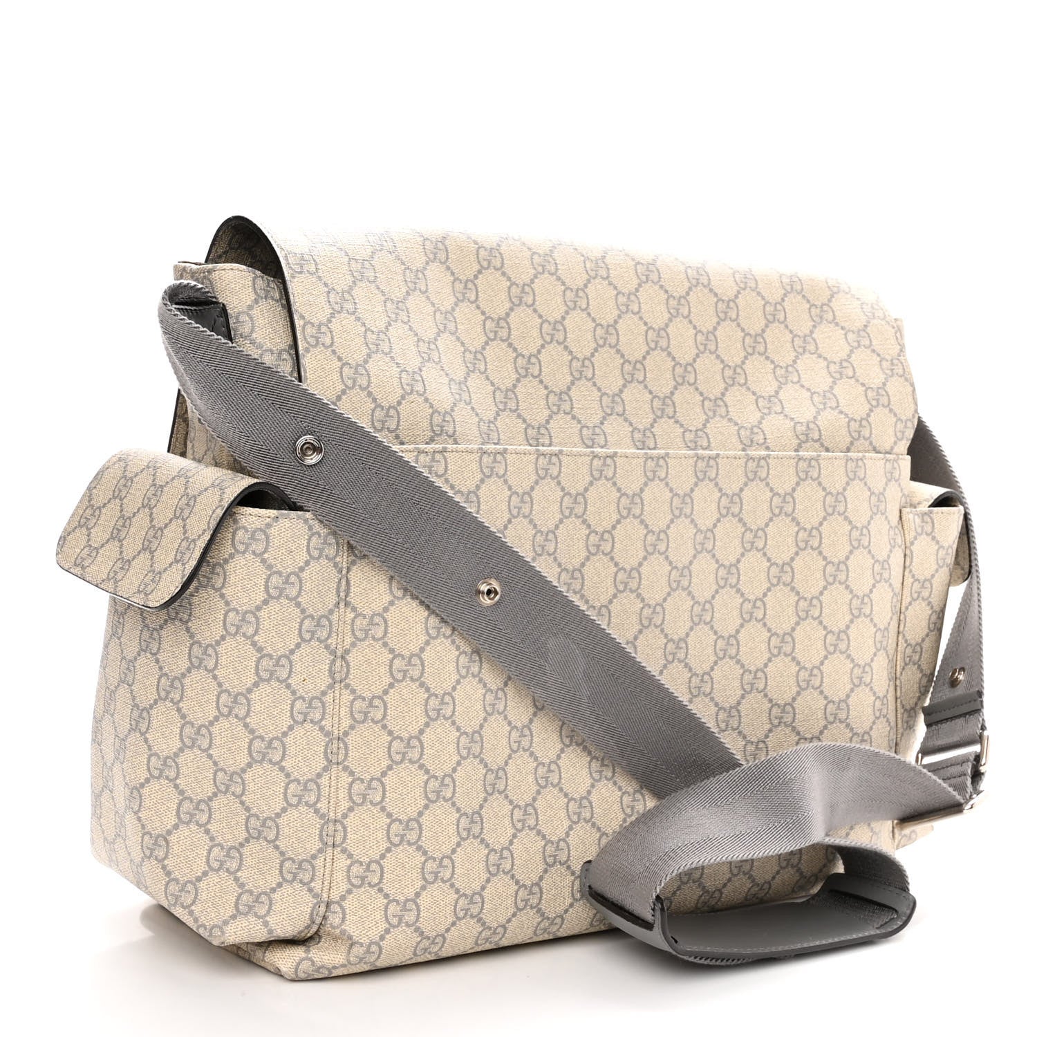 Gucci GG Plus Monogram Messenger Diaper Bag Ecru Grigio 4 of 13