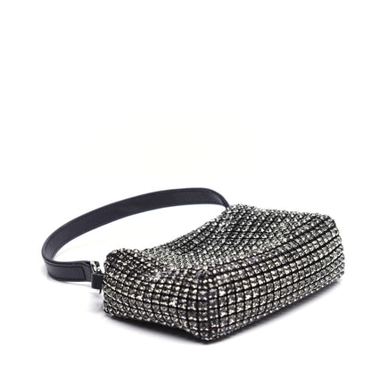 Alexander Wang Mesh Crystal Rhinestone Mini Heiress Pouch Black Silver 5 of 11