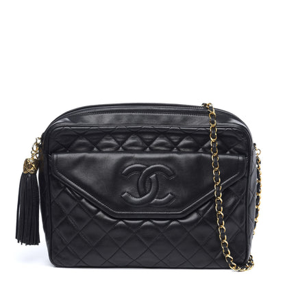 Chanel Lambskin Quilted CC Tassel Camera Case Black 1 of 10