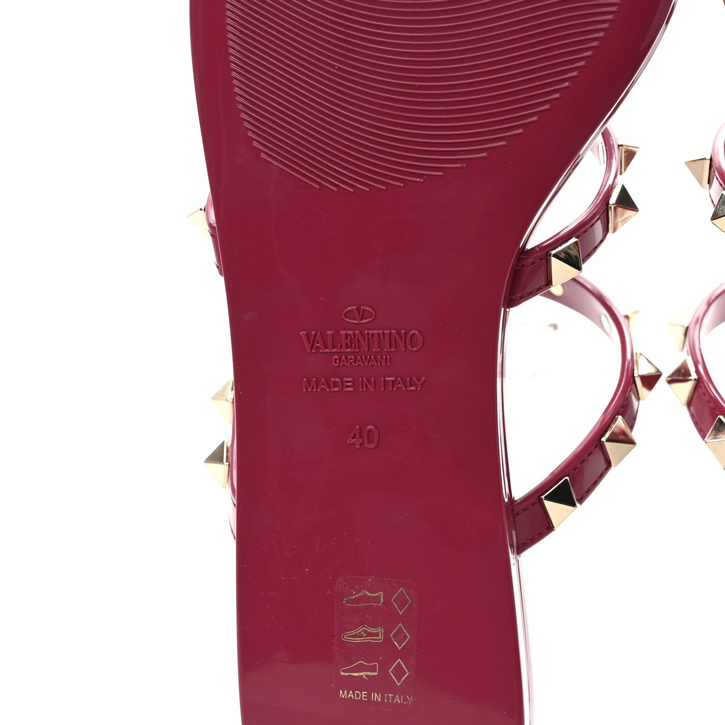 PVC Jelly Rockstud Caged Flat Thong Sandals 40 Blossom