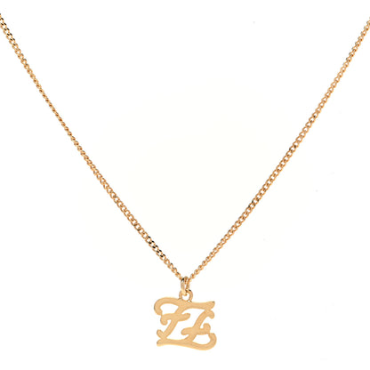 Fendi Metal Karligraphy Necklace Gold 1 of 7
