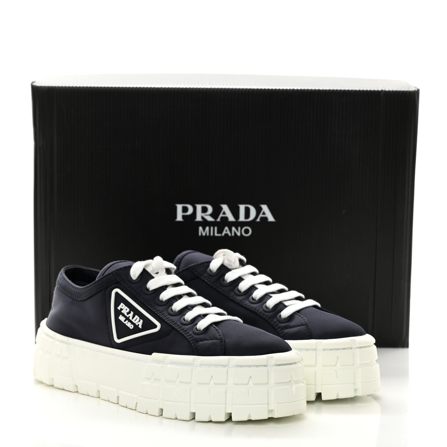 Prada Re-Nylon Gabardine Triangle Logo Double Wheel 50mm Sneakers 38.5 Bleu 9 of 9