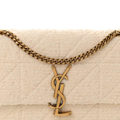 Saint Laurent Boucle Tweed Patchwork Monogram Medium Jamie Baguette Craie 8 of 11