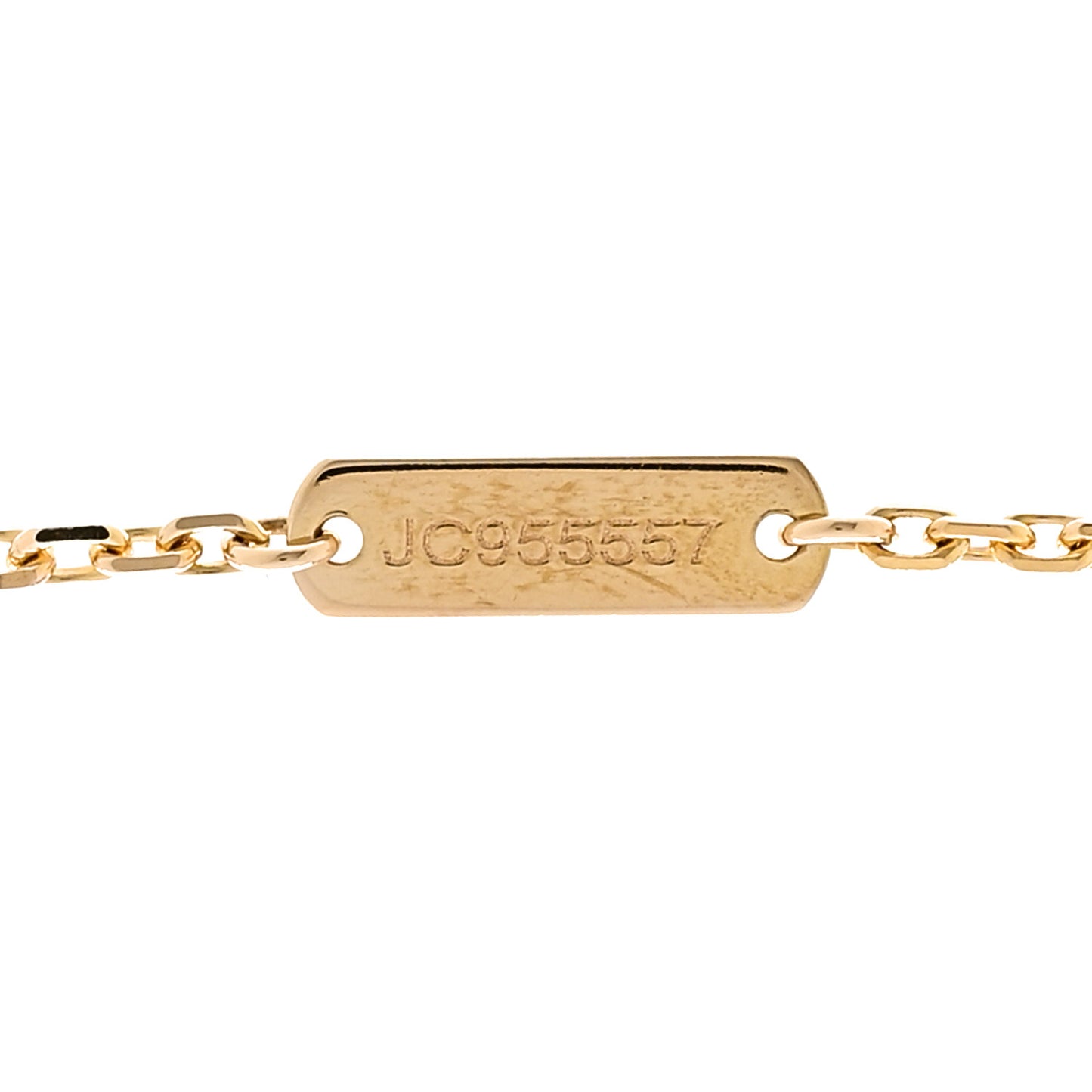18K Yellow Gold Mother of Pearl Vintage Alhambra Pendant Necklace