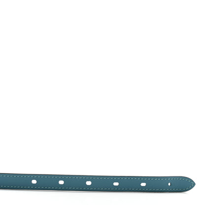 Hermes Epsom Swift 13mm Lucky 15 Belt 80/32 Turquoise Bleu Indigo 4 of 8