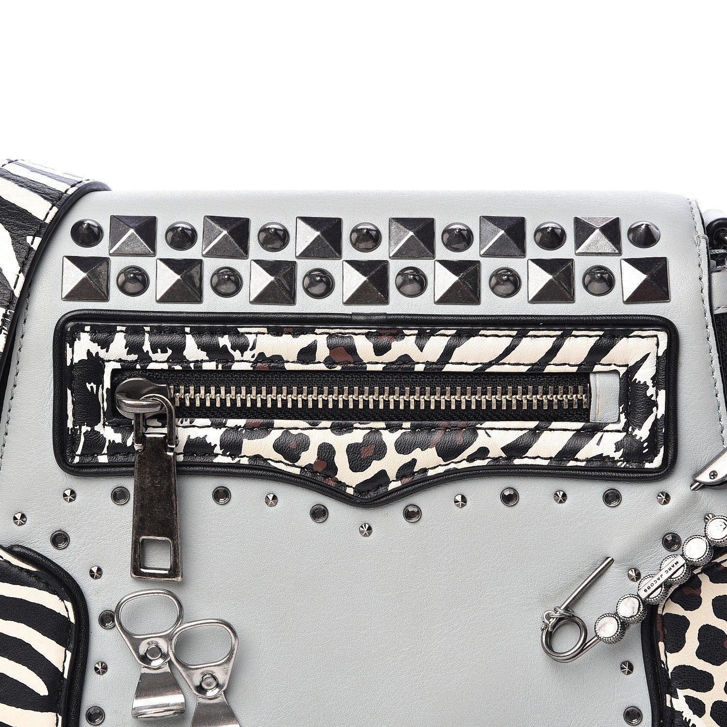 Marc Jacobs Calfskin Embellished Animal Mashup Saddle Bag Frost Multi 9 of 12