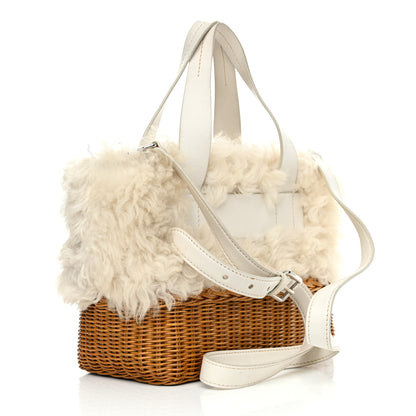 Miu Miu Montone Midolli Basket Bag White Miel 3 of 17