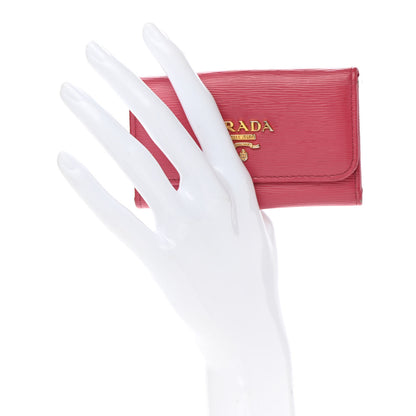 Prada Vitello Move Metal 6 Key Holder Peonia 2 of 8