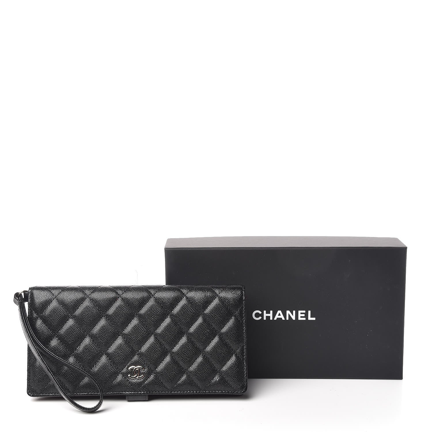 Chanel Caviar Quilted Long Wallet With Handle Black 10 of 10