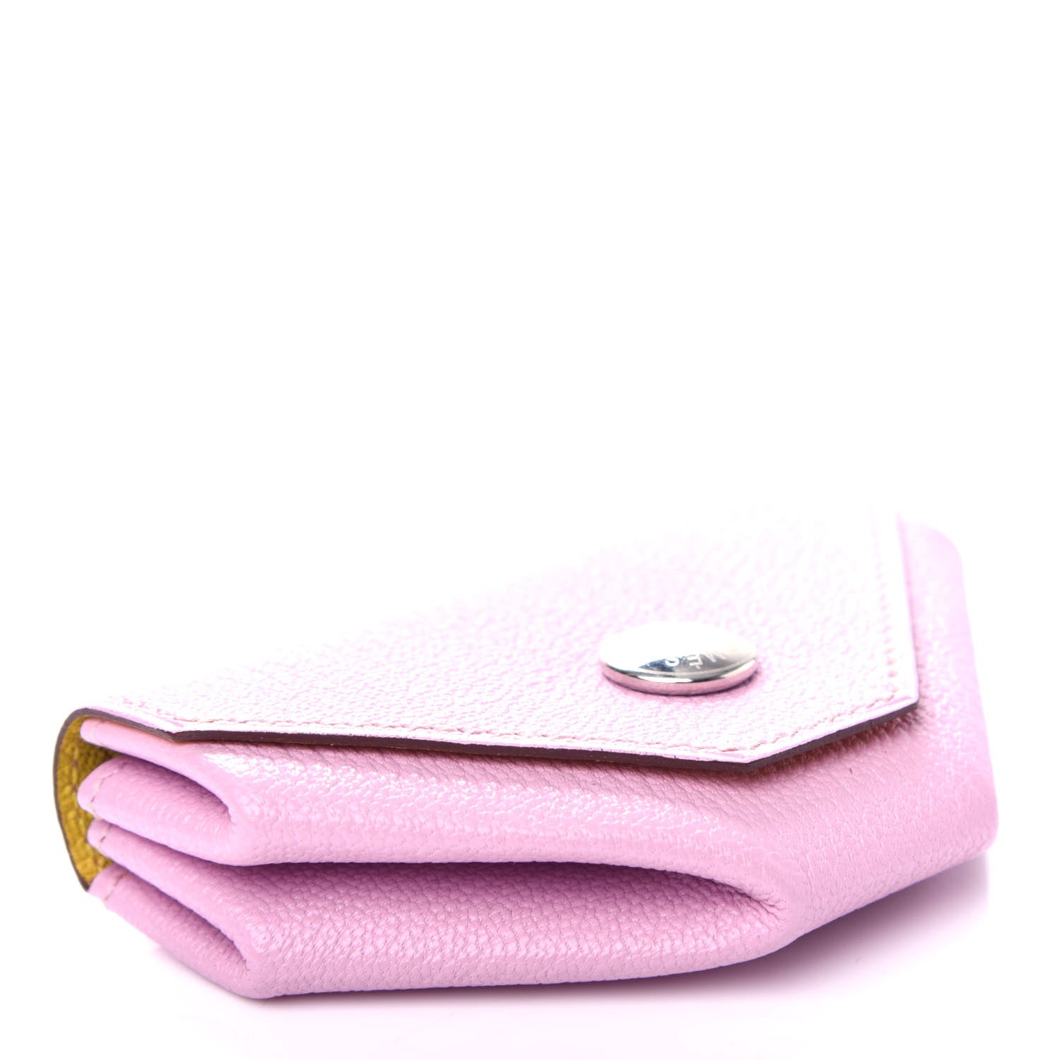 Hermes Chevre Mysore Le 24 Coin Purse Mauve Sylvestre Jaune De Naples 4 of 6