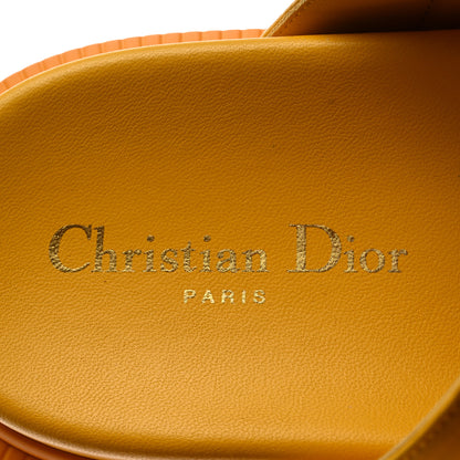 Christian Dior Lambskin Dioract 10mm Slide Sandals 39.5 Amber Yellow 7 of 8