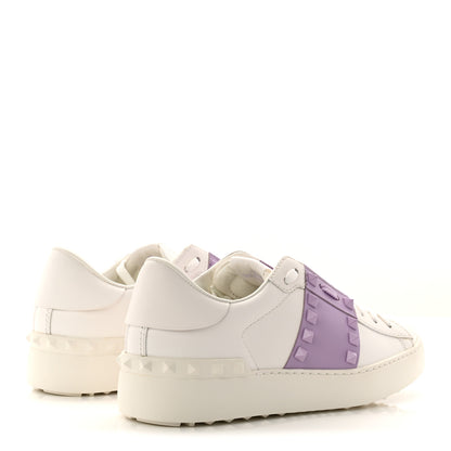 Valentino Garavani Calfskin Womens Rockstud Open Sneakers 37 White Purple 4 of 9