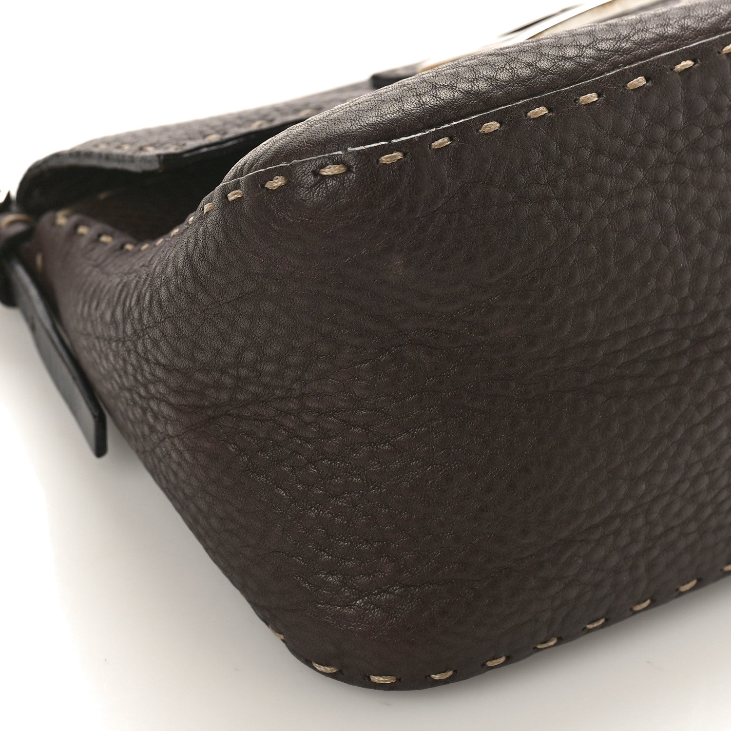 Fendi Calfskin Romano Selleria Mini Mama Baguette Brown 7 of 8