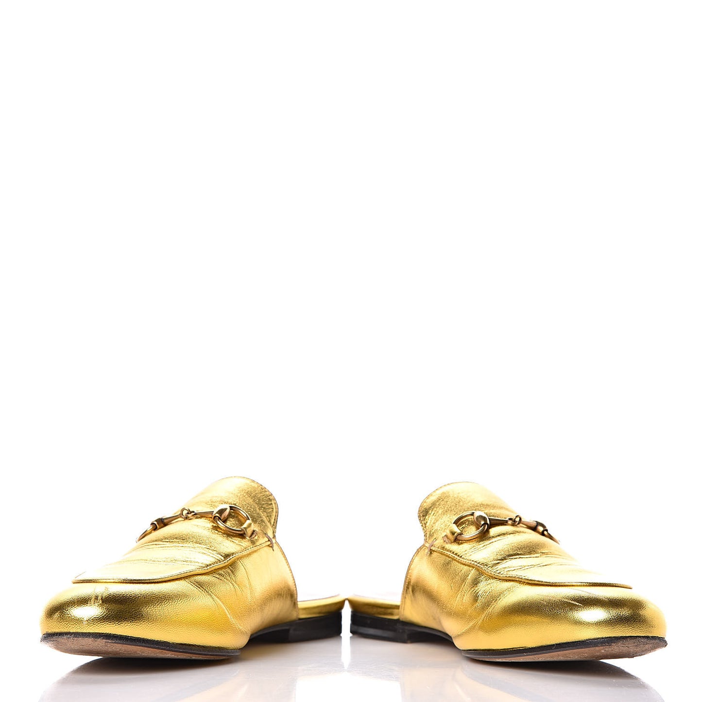 Metallic Nappa Womens Princetown Slippers 37 Gold