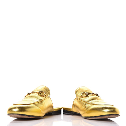 Gucci Metallic Nappa Womens Princetown Slippers 37 Gold 5 of 18