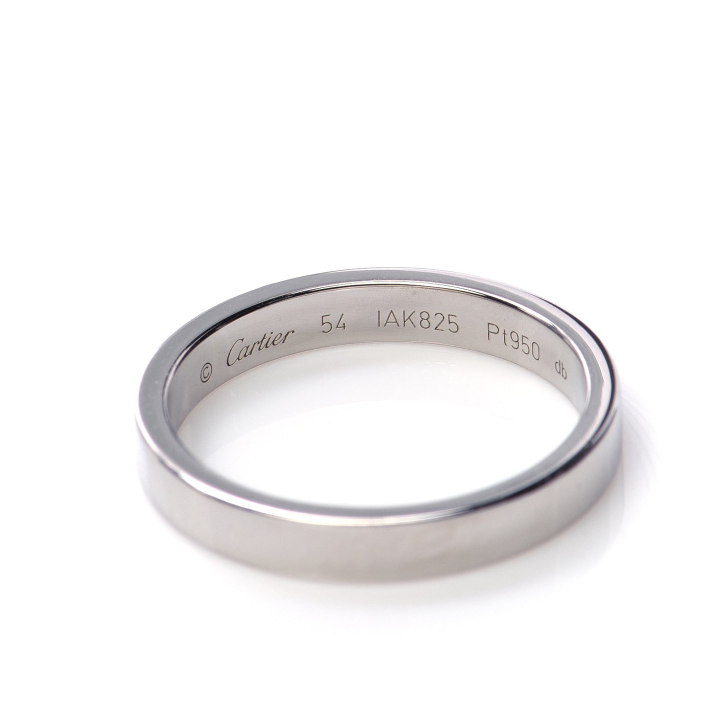 Platinum 3mm C De Cartier Wedding Band Ring 54 6.75