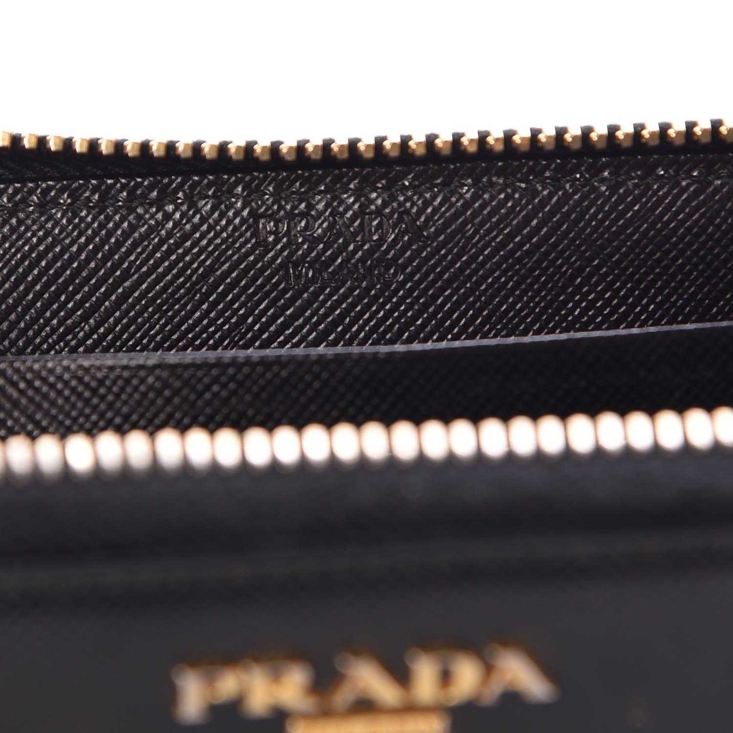 Prada Saffiano Zip Around Wallet Black 6 of 7