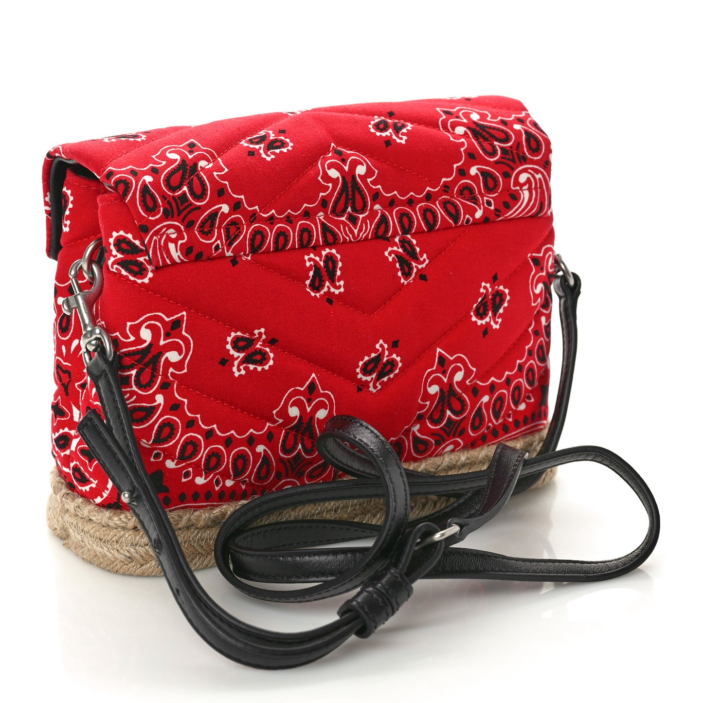 Cotton Bandana Y Quilted Monogram Toy Loulou Crossbody Bag Red