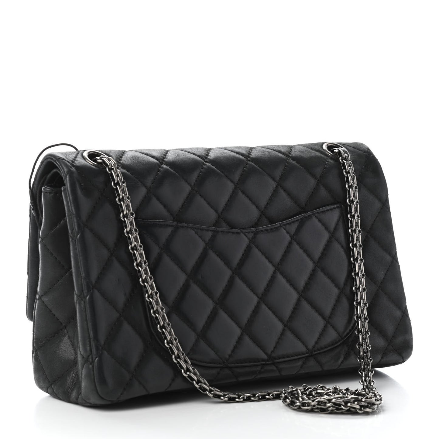 Iridescent Calfskin Quilted 2.55 Reissue 226 Flap Black