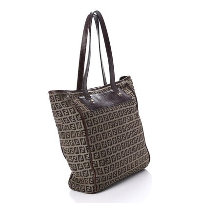 Fendi Zucchino Vitello Tote Mogano Panna Bruciato 3 of 11