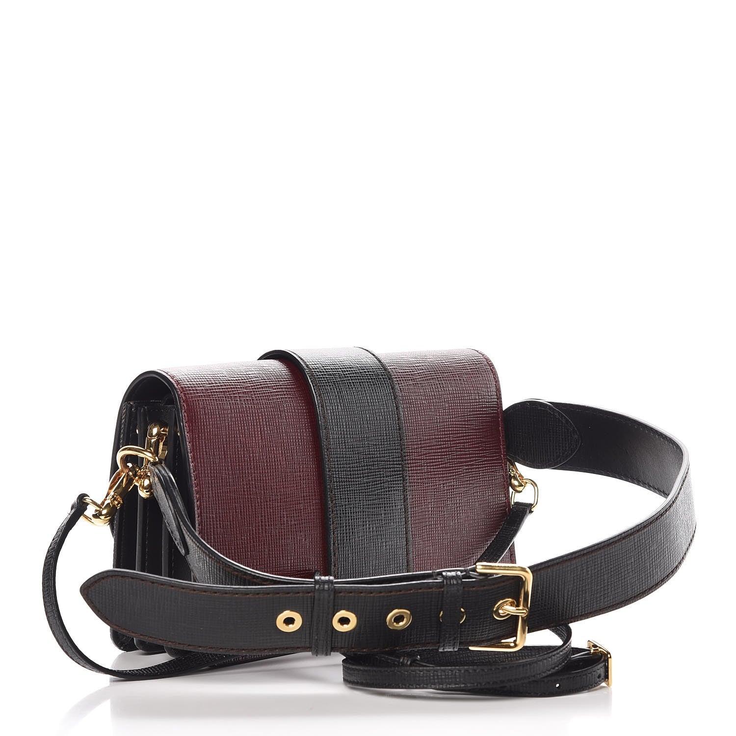 Burberry House Check Bridle Calfskin Madison Buckle Bag Burgundy 3 of 8