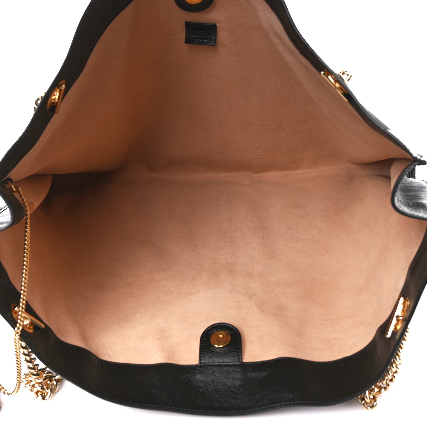 Calfskin Maxi Rajah Chain Tote Black