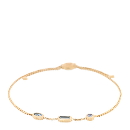 David Yurman DAVID YURMAN 18K Yellow Gold Hampton Blue Topaz Aquamarine Tanzanite Novella Chain Bracelet 1 of 4