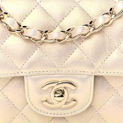 Chanel Iridescent Lambskin Quilted Mini Rectangular Flap Ivory 8 of 11