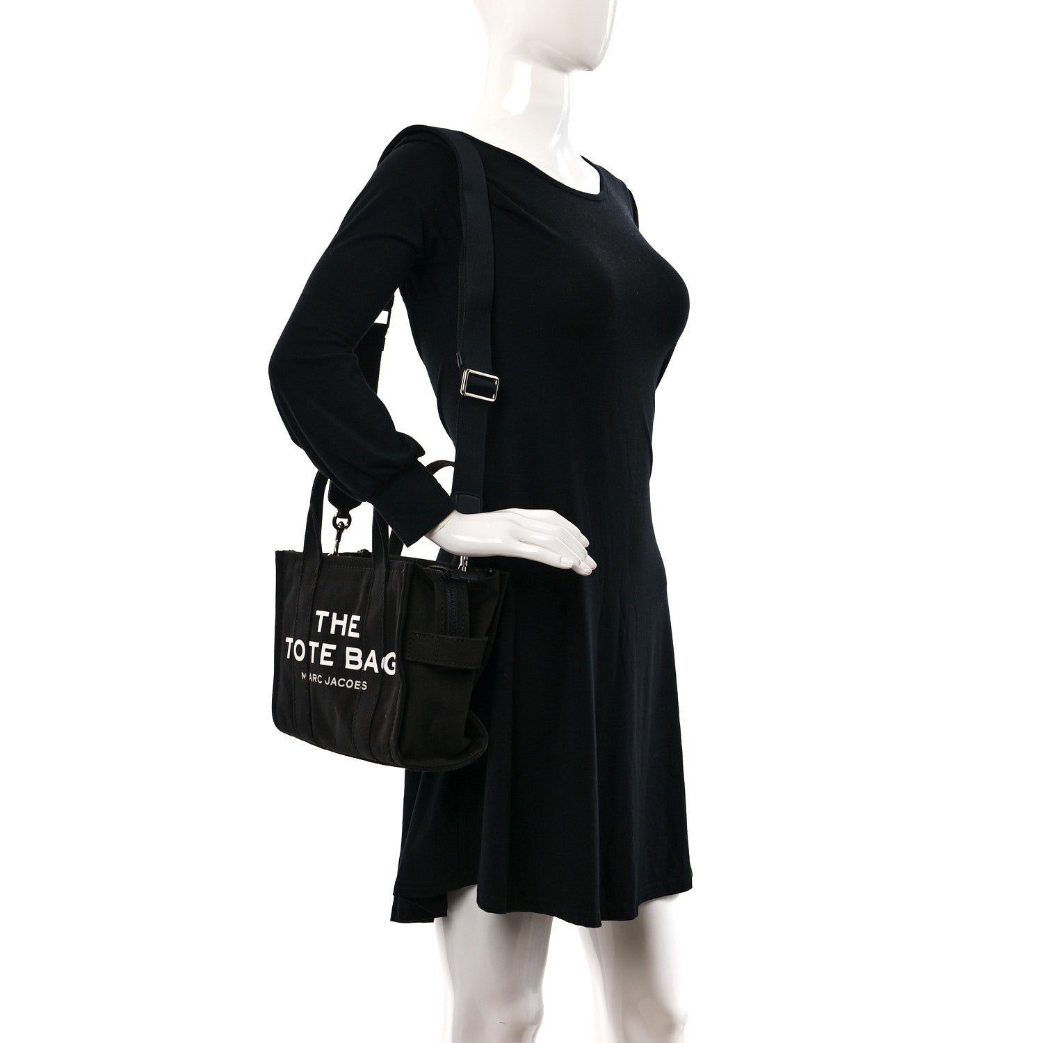 Marc Jacobs Cotton Canvas Small The Tote Bag Black 2 of 10