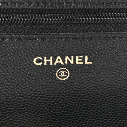 Chanel Caviar Quilted Medallion Wallet on Chain WOC Black 6 of 12