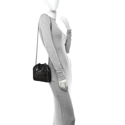 Stella McCartney Chamois Shiny Dotted Tiny Falabella Tote Ruthenium 2 of 9