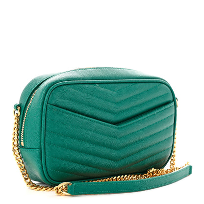 Saint Laurent Grain De Poudre Matelasse Monogram Mini Lou Camera Bag Brilliant Grass 3 of 14
