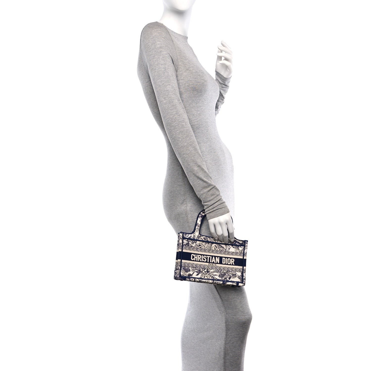 Christian Dior Canvas Embroidered Mini Toile De Jouy Book Tote  Blue 2 of 12